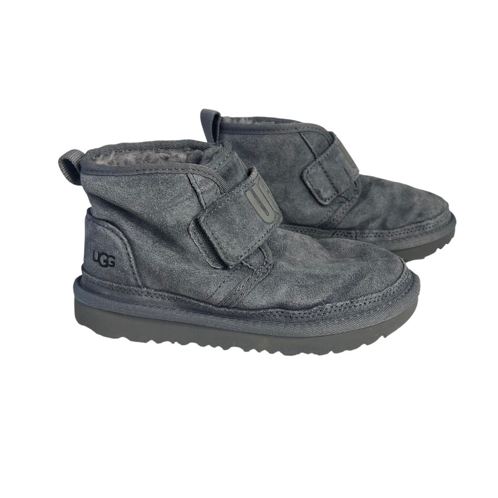UGG Neumel II Graphic Suede Boots Charcoal Gray Kids 12 Fur Lined